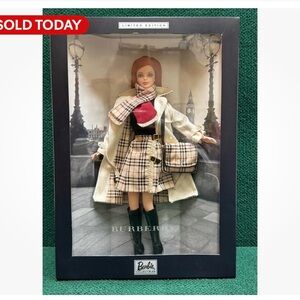 Burberry Doll with Beige Nova Check Skirt and Cream Trench